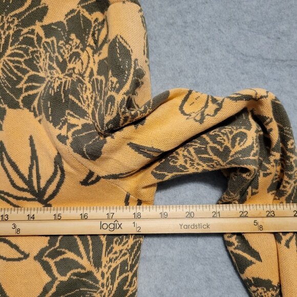 Soft Surroundings Cardigan Yellow/Orange Sz Small Open Front Floral Long Sleeve - Picture 6 of 7